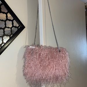 Pink shaggy purse
